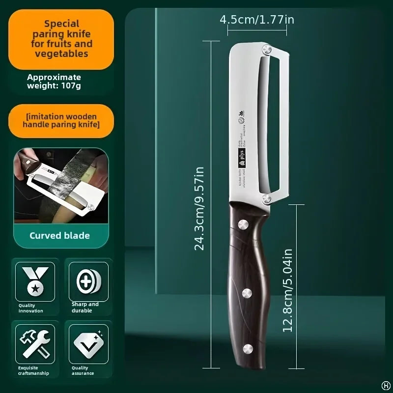 Stainless Steel Peeler with Wooden Handle for Peeling and Slicing Fruits and Vegetables | Durable and Smooth Operation Oasis Select