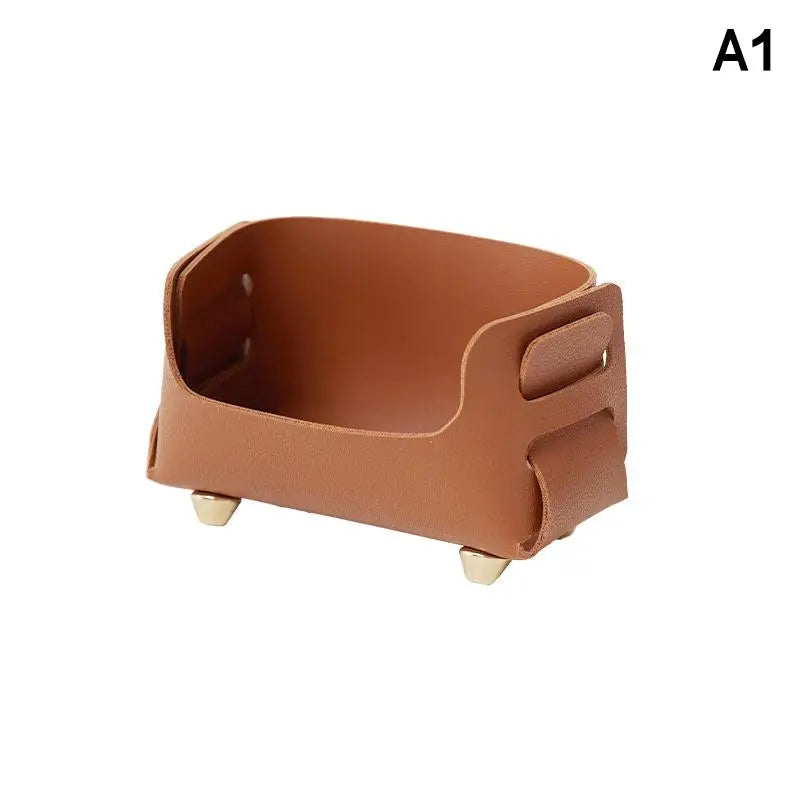 PU Leather Desktop Business Card Holder & Sign Display Stand