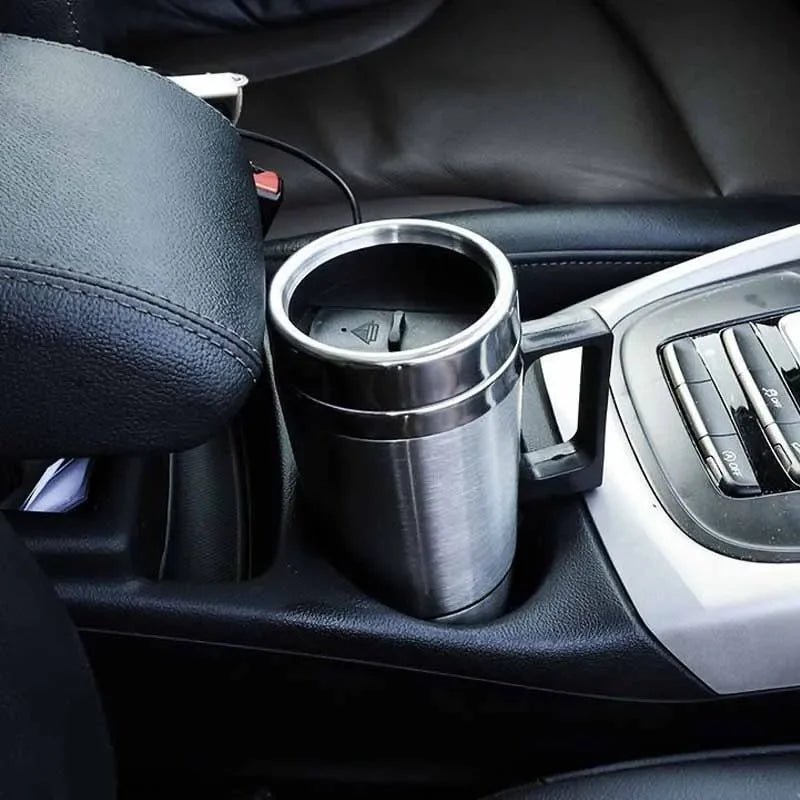 12V 500ML Car Electric Kettle Car Heating Cup Stainless Steel Thermos Heating Water Bottle Car Kettle Thermos for Water Tea Milk Oasis Select