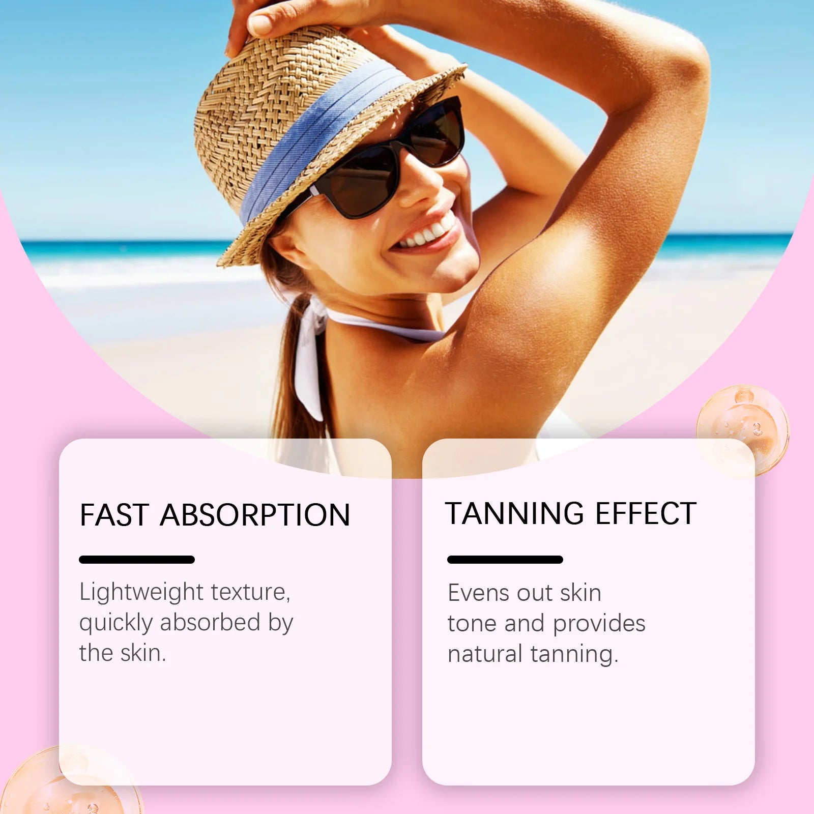 Moisturizing Tanning Gel Non-irritating Long Lasting Accelerator Skin Bronzing Repair Sunburn Body Natural Self-Tanning Lotion Oasis Select