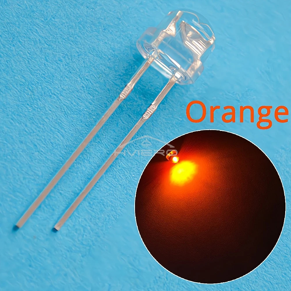 100Pcs 5mm Straw Hat LED Diodes – Wide Angle DIY Light Beads