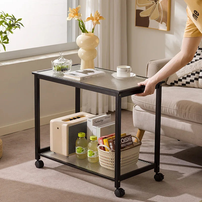 Nanzhu edge small apartment corner sofa modern living room glass storage bedside table mini table Oasis Select
