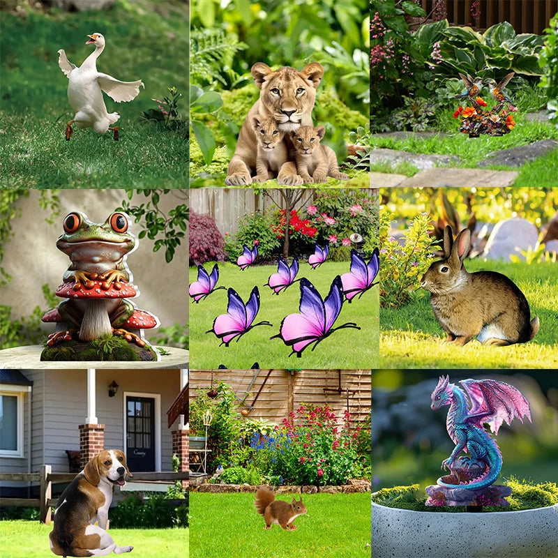 Home Outdoor Lawn Garden Park Zoo Acrylic Animal Ground Insertion Oasis Select