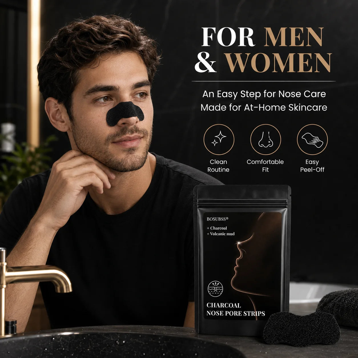 10/30Pcs Charcoal Nose Care Strips, Soft Fit Skin Routine Patch Set, Easy Home Use, Fresh Look, Travel Friendly Oasis Select