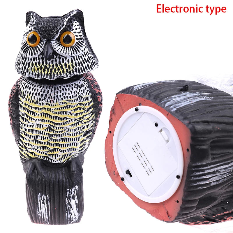 Realistic bird scarer rotating head sound owl prowler decoy protection repellent Oasis Select B