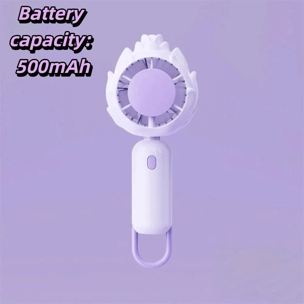 High Speed USB Rechargeable Hand Fan USB Rechargeable Compact High Speed Hand Fan Portable Turbo Mini Fan for 3.7V500mAh Home Oasis Select Purple