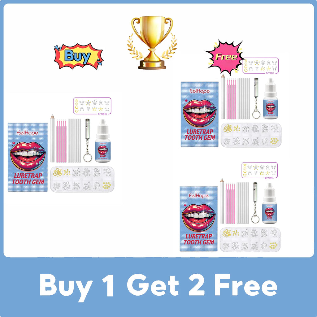 Tooth Gems Sparkling Teeth Jewelry Party Photography Beauty Smile Decor DIY Clear Precious Stone Personalized Fashion Tooth Kit Oasis Select 3set