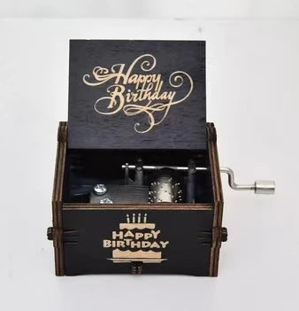 Happy Birthday, Music Hand cranked Music Box, Creative Ornament, Colorful Birthday Gift, Wooden Music Box Oasis Select 9