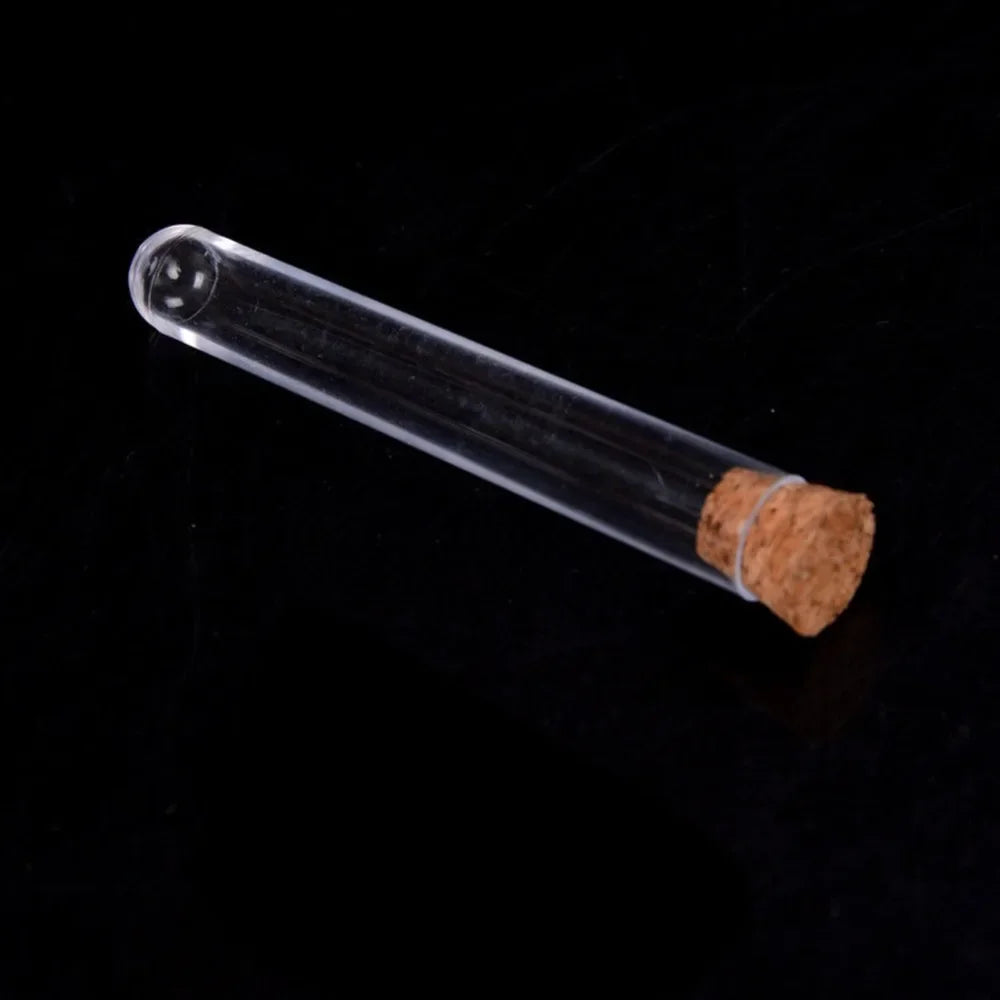 10-Pack Plastic Test Tubes with Cork Stoppers – 12x60mm