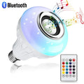 12W E27 Bluetooth Speaker Music Bulb Remote Control RGB Light Bulb 85-265V For Bedroom Home Decor Color Changing RGB Lamp Oasis Select bluetooth music bulb