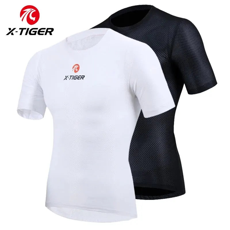 X-TIGER Men's Cycling Shirt Quick-dry Breathable Base Layers Bike Undershirt Polyester Mesh Biking Maillot Ciclismo Hombre Oasis Select