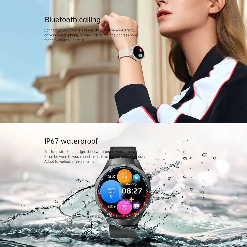 1.27" AMOLED Screen Smartwatch Men Women Health Smart Watches Sports Fitness Heart Rate Blue Tooth Call Weather Lady Bracelet Oasis Select
