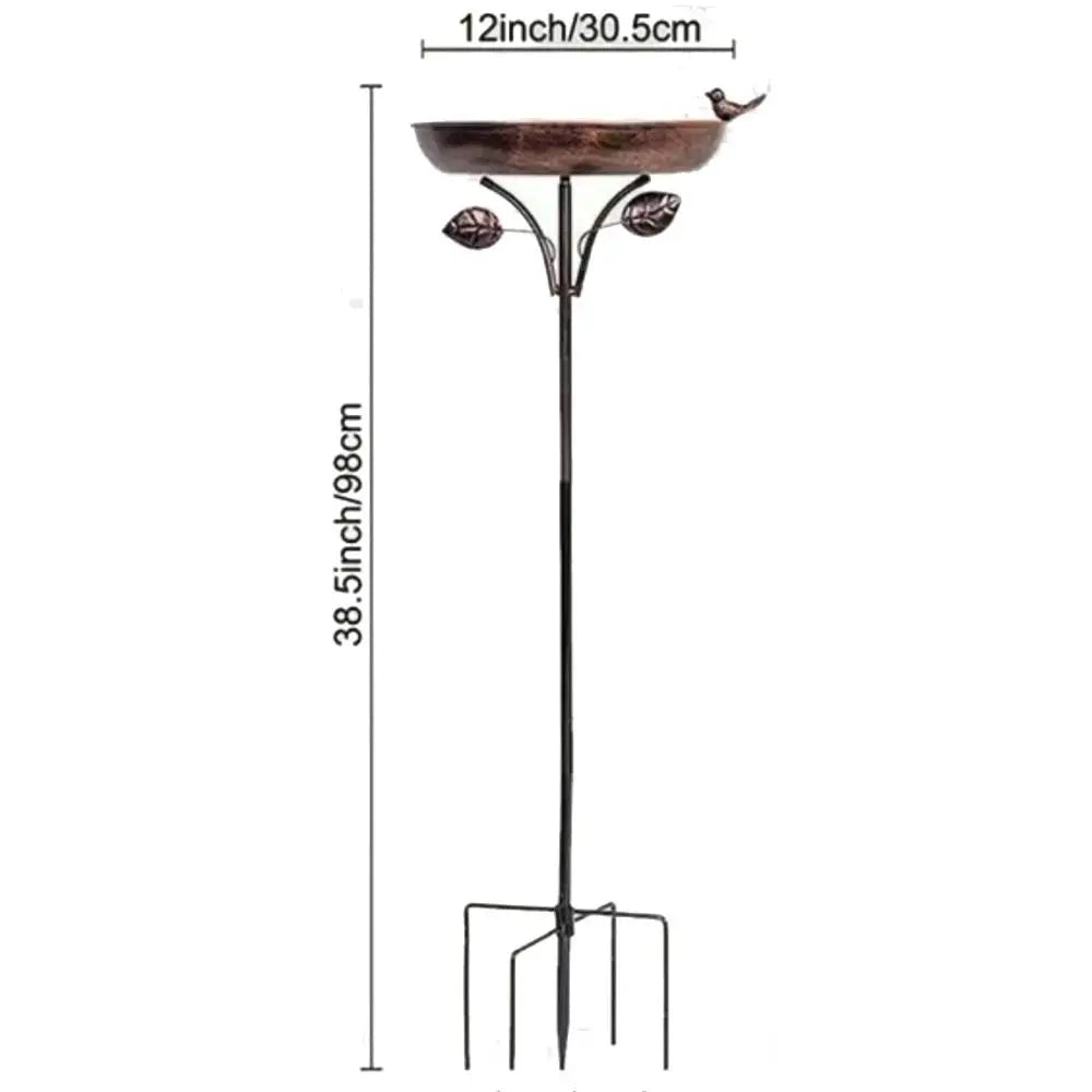 Retro Iron Bird Feeder & Bathtub – Large Capacity Metal Stand Bird Feeder Stand Oasis Select