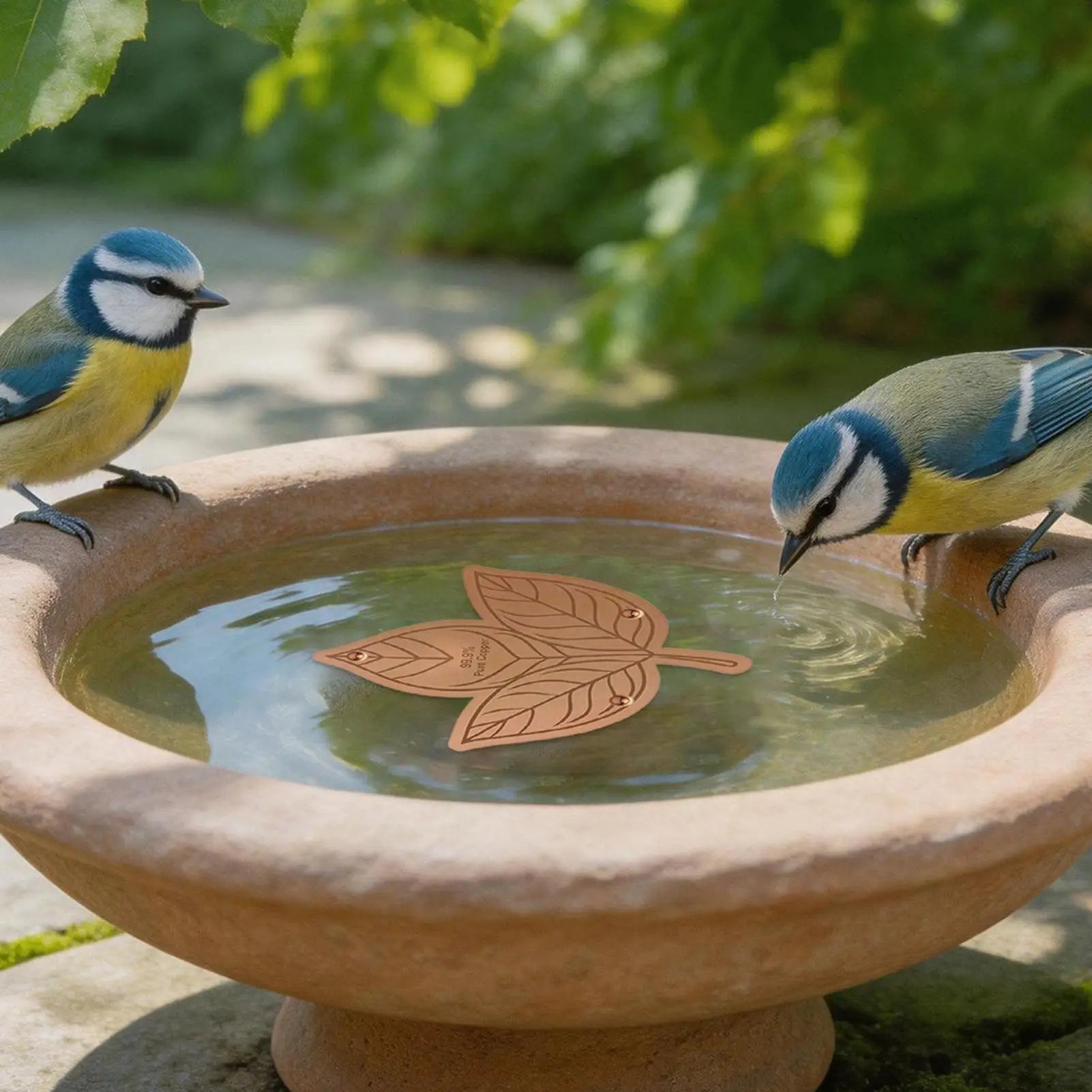 1PC Bird Bath Copper Birdbath Purifier With Triple-Point Support Bath Disk Ornaments Feeder Accessories For Outdoor Bird Baths Oasis Select