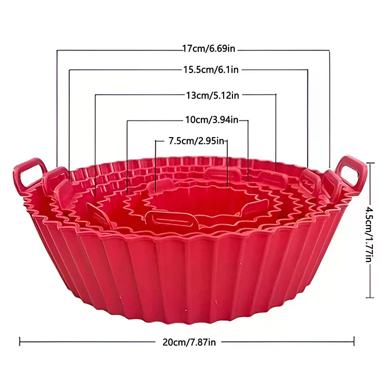 Air Fryer Silicone Tray Baking Mat Fried Basket Liner Pot Holder Grill Pan Replacement Bakeware Pizza Pan for Healthy Cooking Oasis Select