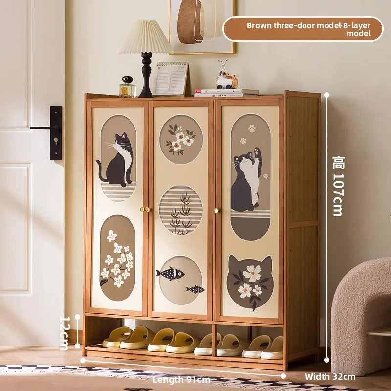 Shoe cabinet household entrance home storage cabinet integrated against the wall entrance shoe rack multi-layer simple storage Oasis Select Sanmen 8