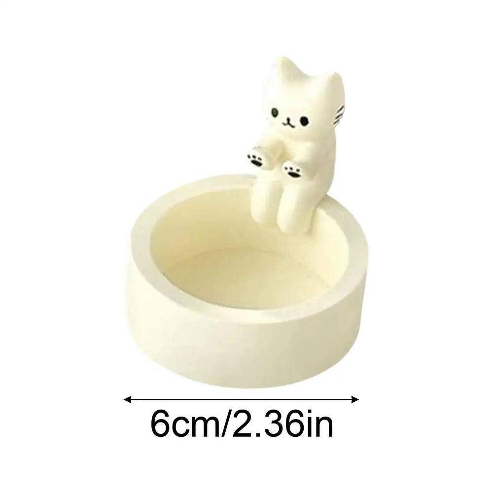 Cat Candle Holder Cute Cartoon Tealight Tray Funny Wax Melter for Living Room Bedroom Desk Fireplace Home Decor Centerpiece Oasis Select A