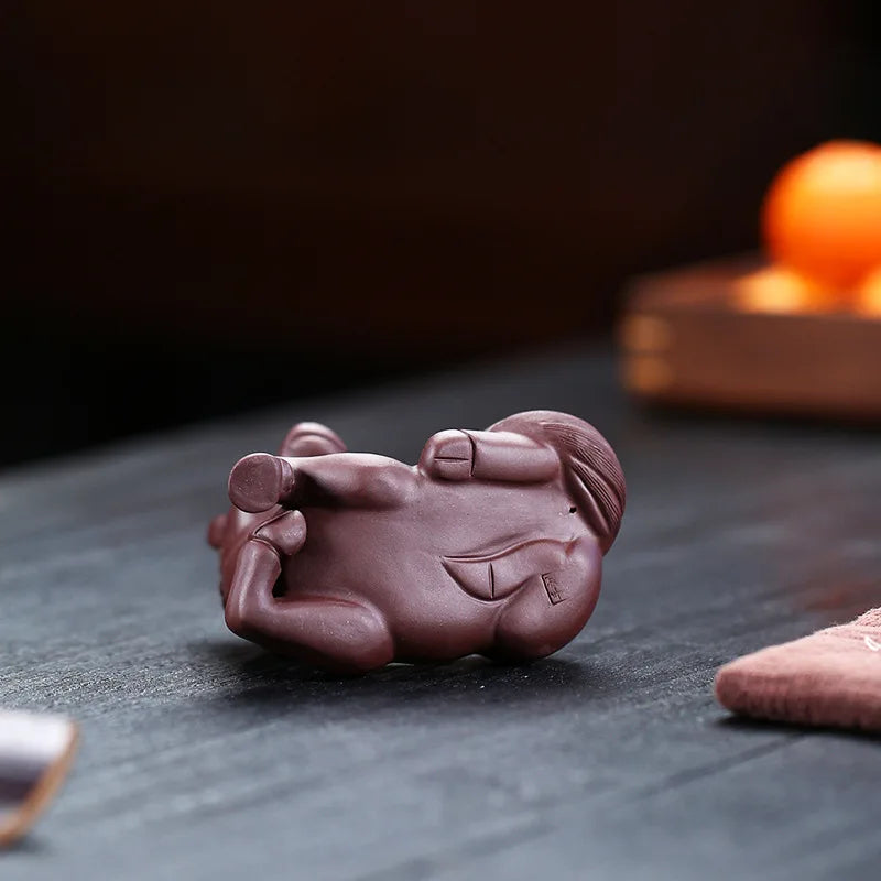 Purple Clay Sculpture Tea Tray Ornament Tea Pet Horse Lying Horse Tea Play Oasis Select