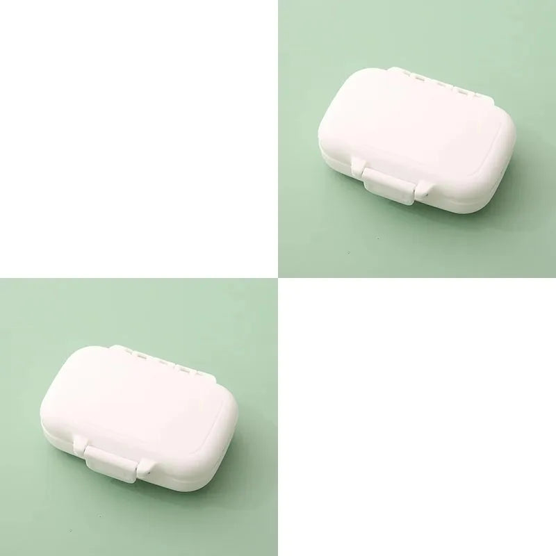 1/2pcs Mini Portable Pills Organizer Case 3 Grids PillBox Tablet Storage Container Weekly Medicine Pill's Box Pill Case Oasis Select White-2pcs