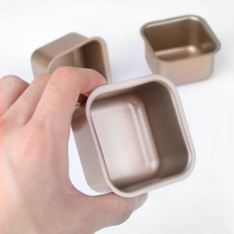 1Pcs Small Square Toast Bread Baking Pans Non-Stick Carbon Steel Loaf Cheese Cake Brownie Mold Baking Tray Oasis Select