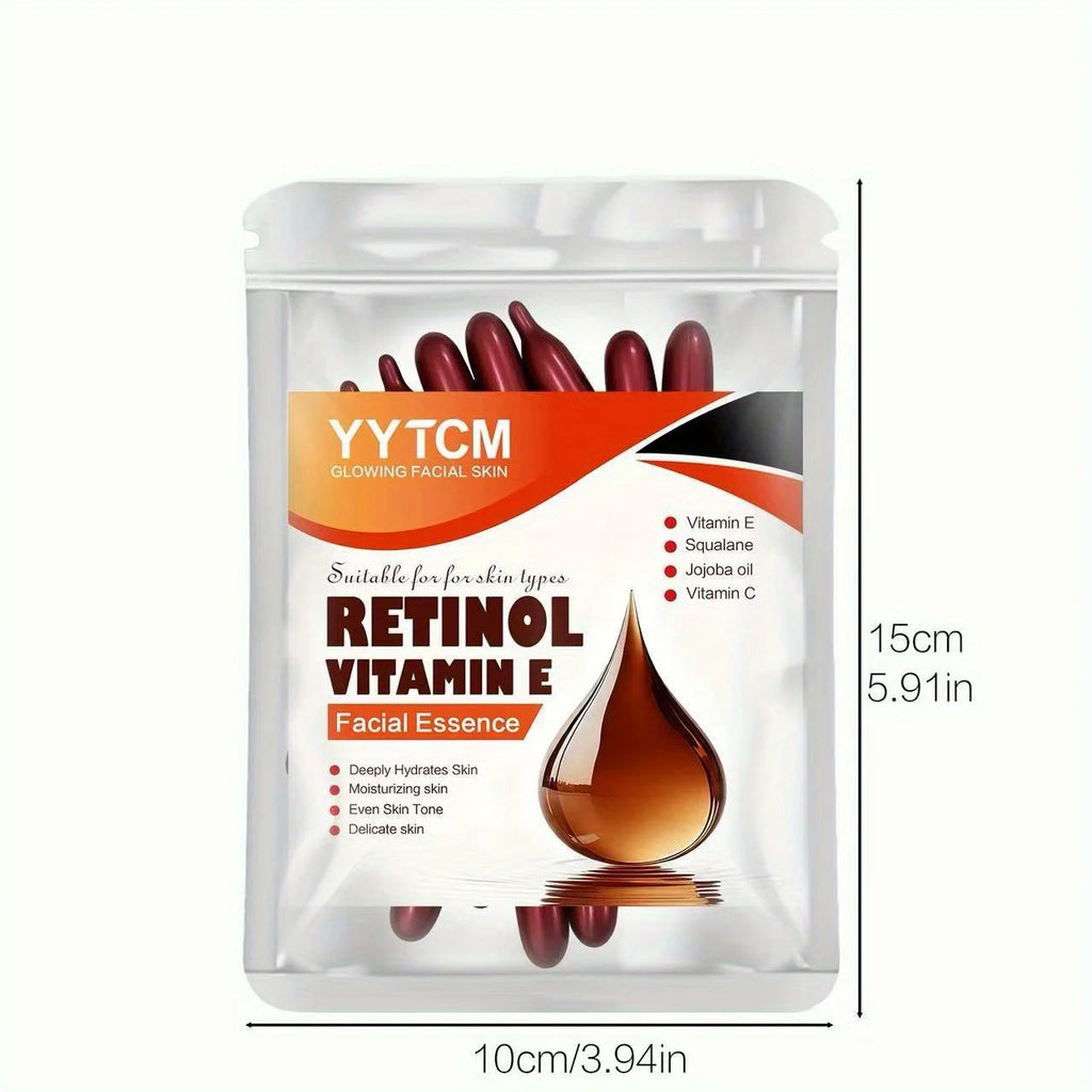 Retinol Vitamin E Deep Moisturizing Capsule Essence, Hydrates, Firms, and Smooths Skin, Contains Plant-Based Squalane, Vitamin C, Deep Moisturizing and Brightening Skin Essence (0.4Gx30 Capsules)/Pack-1 Pack Oasis Select