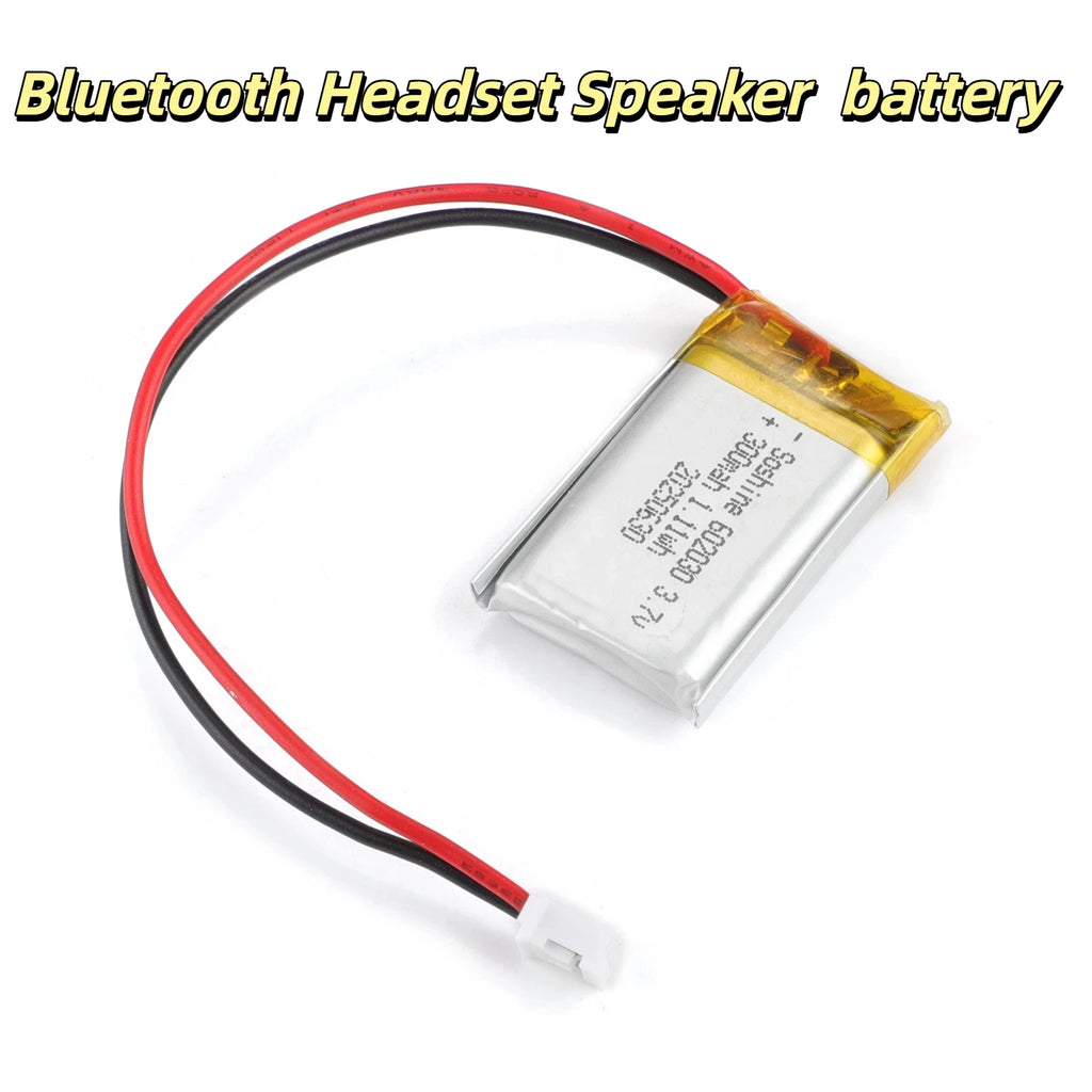 patozm 602030 300mAh Lithium Rechargeable Battery 3.7V Li-ion Polymer Battery for Bluetooth Headset Speaker Monitor Self-Timer Oasis Select