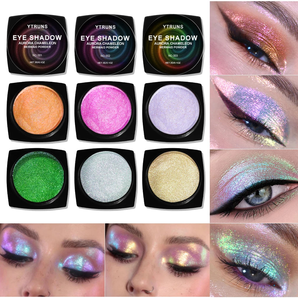Chameleon Multichrome Eyeshadow – Color-Shifting Pressed Pigment