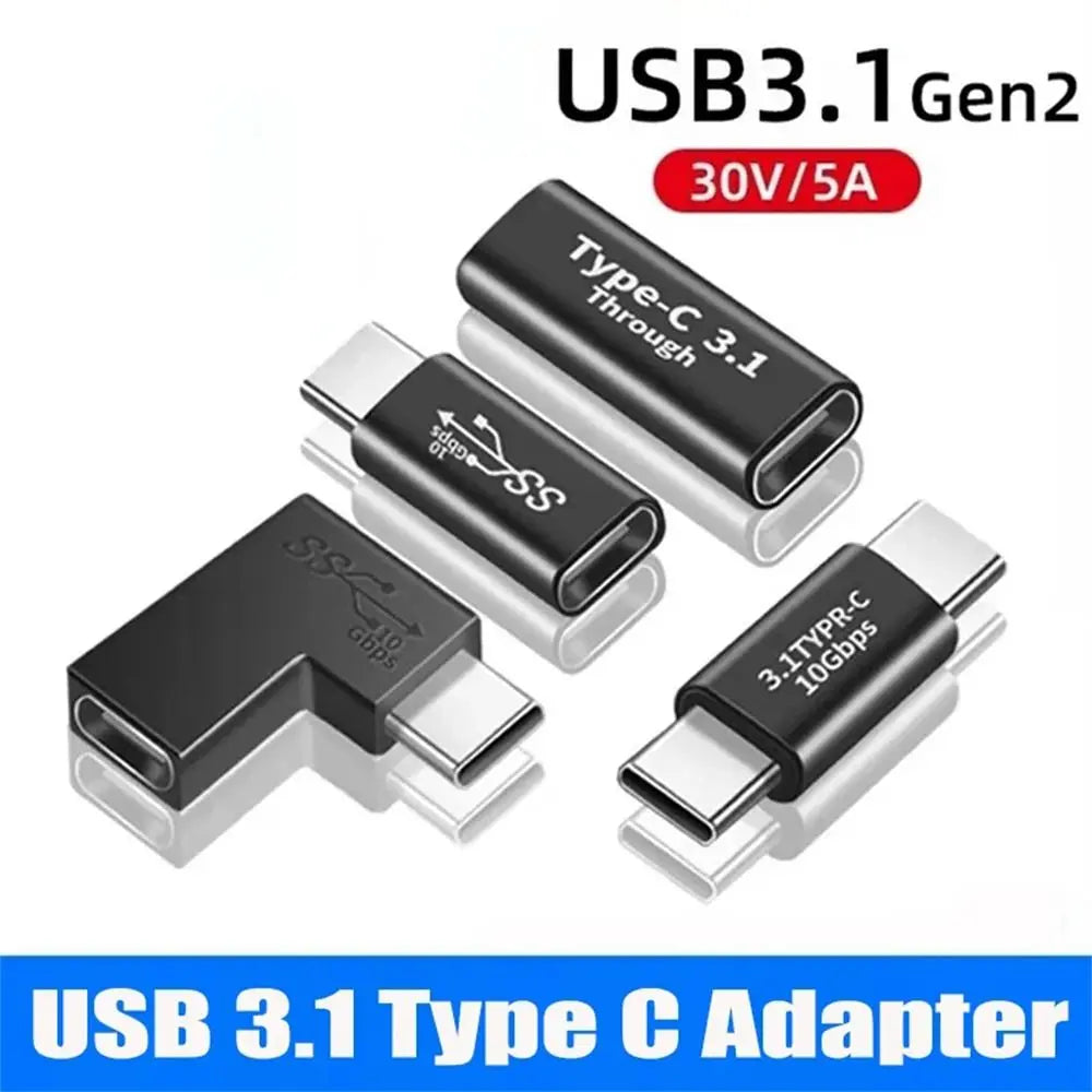 USB Type C Adapter Female to Female 10GBbps Portable Charge Adapter Fast Charging Type-C Extension Cable for Phone Tablet Oasis Select