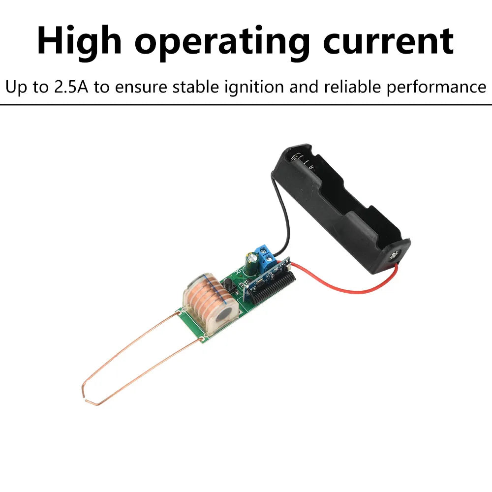 High Voltage Module DC 3.7V Remote Ignition Module Arc Igniter Booster Coil 12mm Discharge 50m With Battery High Voltage Igniter Oasis Select