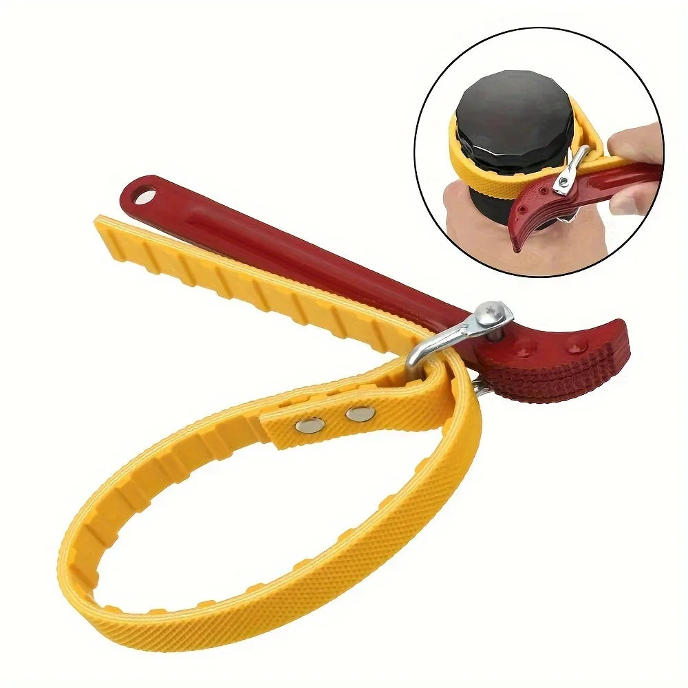 8IN Belt Wrench Oil Filter Puller Strap Spanner Chain Wrench Strap Opener Adjustable Strap Opener Cartridge Disassembly Tool Oasis Select
