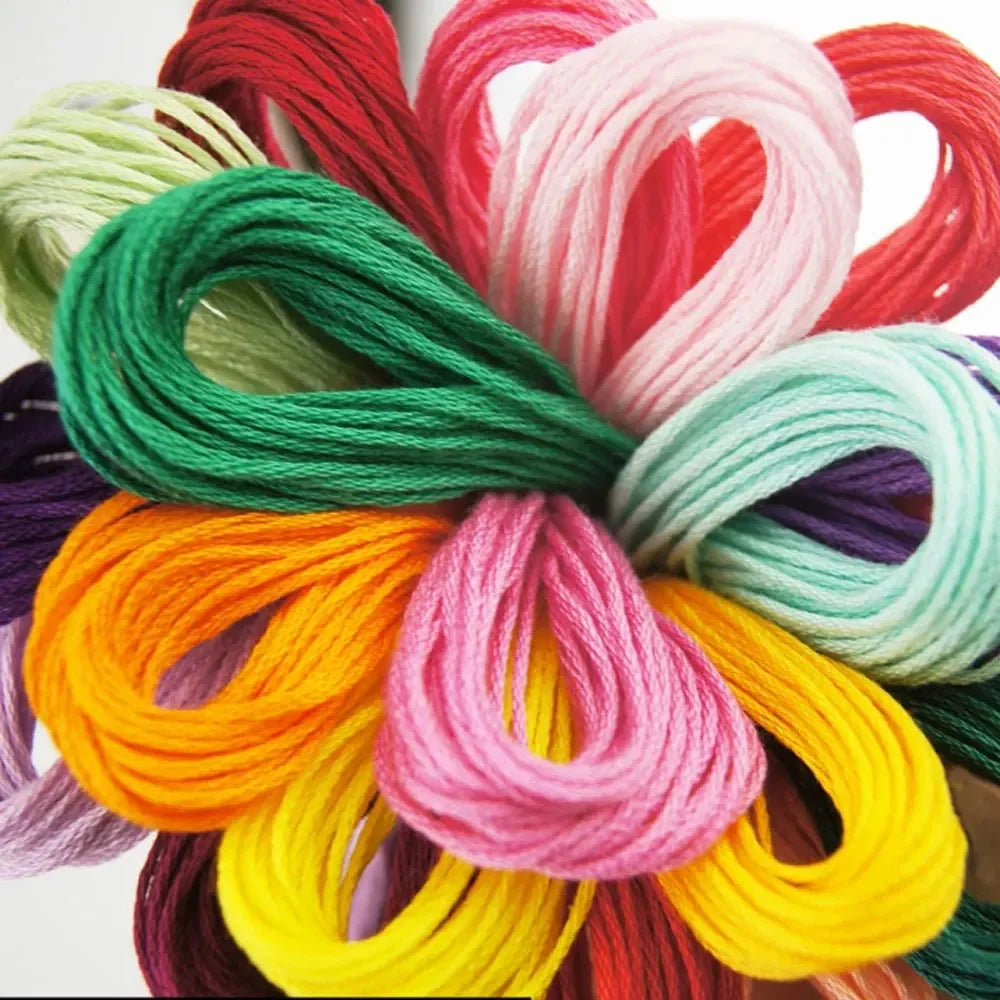 100/200/447pcs Mix Colors Embroidery Thread Cotton Sewing Skeins Craft Cross Stitch Floss Kit Line DIY Tools Make Bracelets Oasis Select