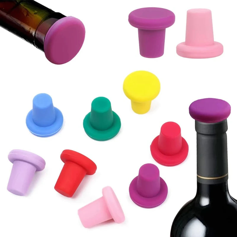 1/2/3/4pcs Silicone Bottle Stoppers Creative Wine Stoppers Bottle Caps Bar Preservation Tools Safe Healthy Home Bar Accessories Oasis Select