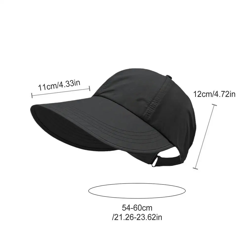 UV Protection Hat Summer Breathable Adjustable Sun Hat For Women Wide Brim Caps Ladies Beach Visor Hat for Outdoor Sports Oasis Select Black
