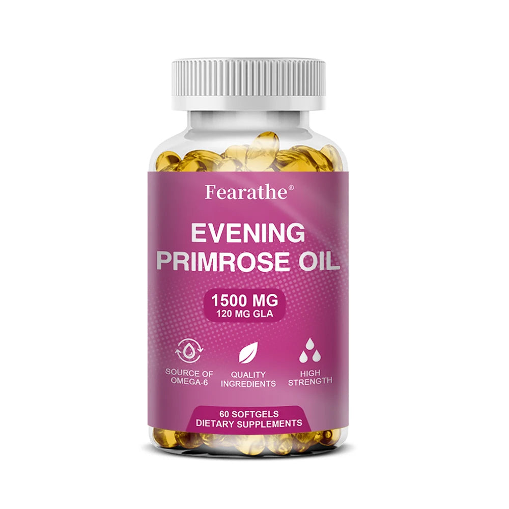Evening Primrose Oil 1500mg 120 Capsules – Hormonal Balance Herbal Oil Supplement Oasis Select 60count
