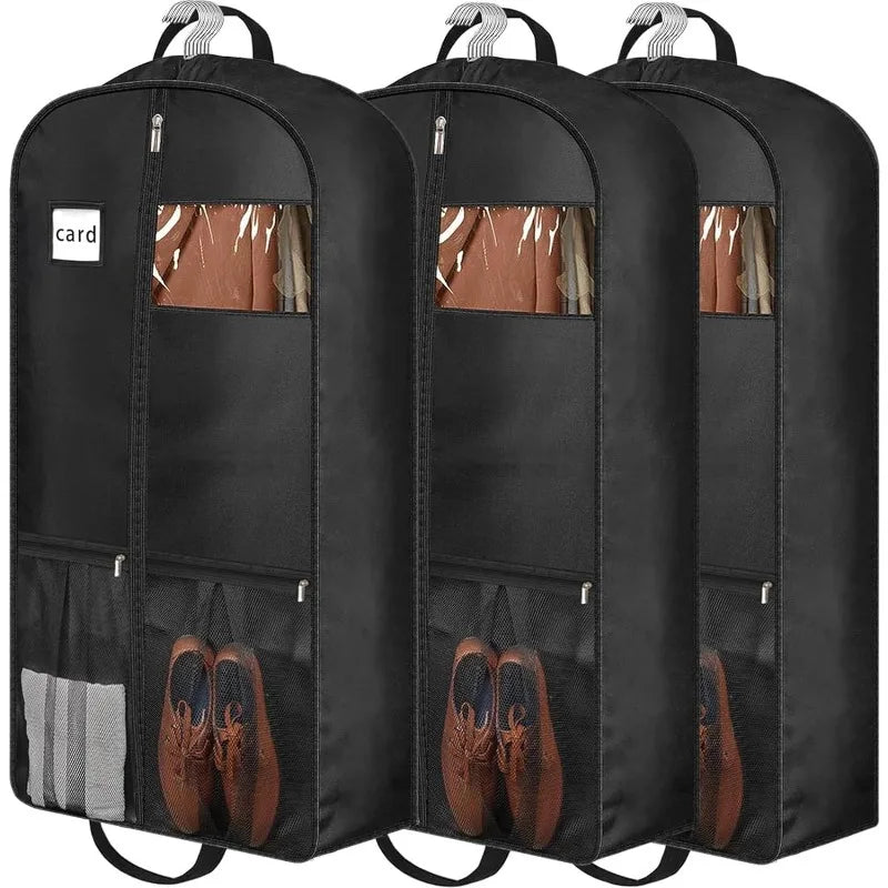 Travel Suit Bag with Zipper Closure, Gusseted Hanging Clothes Storage Organizer and Pocket for Shirts, Coats, Dresses Oasis Select