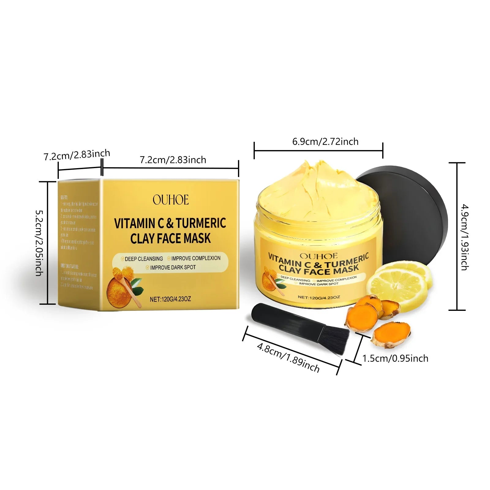Vitamin C Turmeric Clay Mask – Deep Cleanse & Brighten Clay Face Mask Oasis Select
