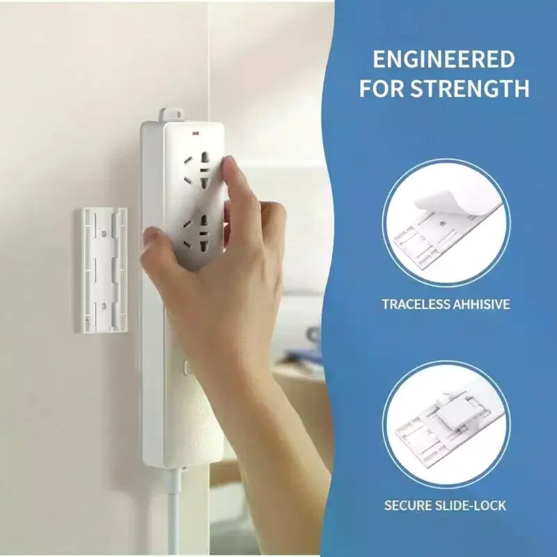 Self-Adhesive Power Strip Holder & Cable Organizer (5/10 Pack)