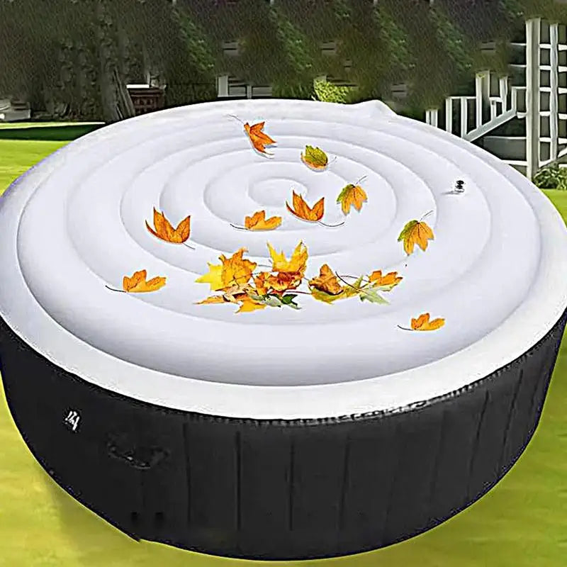 Inflatable Hot Tub Cover Round Lid Hot Tub Windproof Cover with Handles Outdoor Protection Thermal Hot Tub Cover for Bathroom Oasis Select