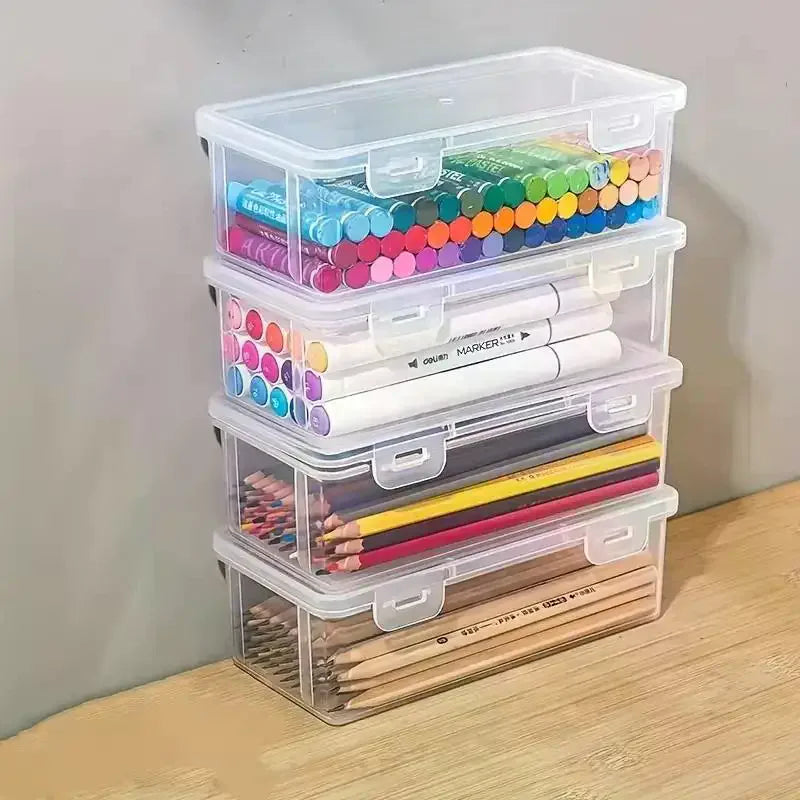 4 Pack Clear Plastic Storage Boxes With Secure Locking Lids Large Capacity For Art Supplies Organizing Home School Oasis Select
