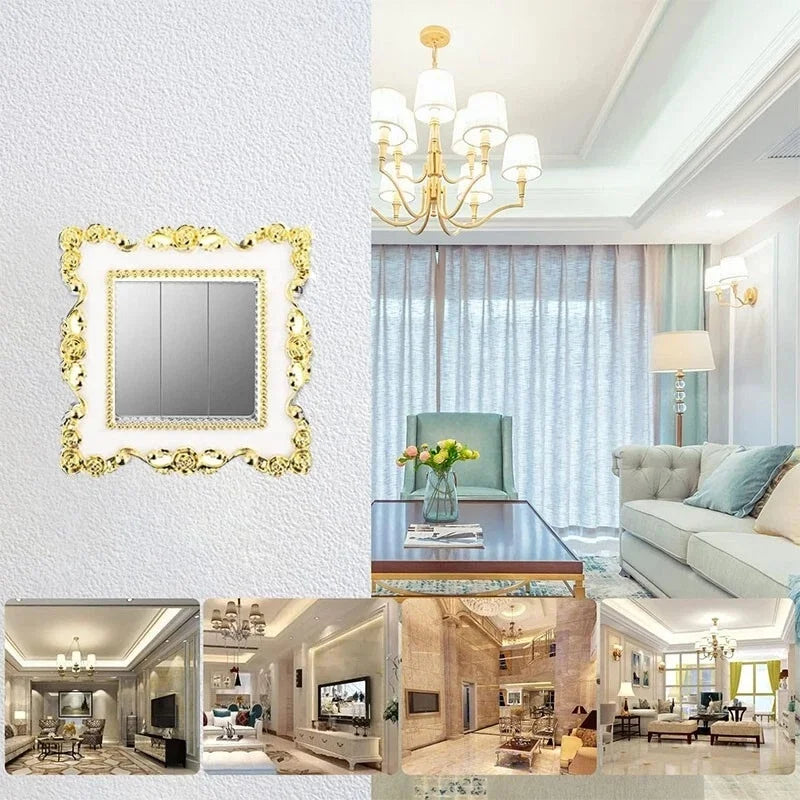 New Resin Single And Double Light Switch Surround Socket Fingerboard Cover Switch Sticker Paper Home Decoration Wall Sticker Oasis Select