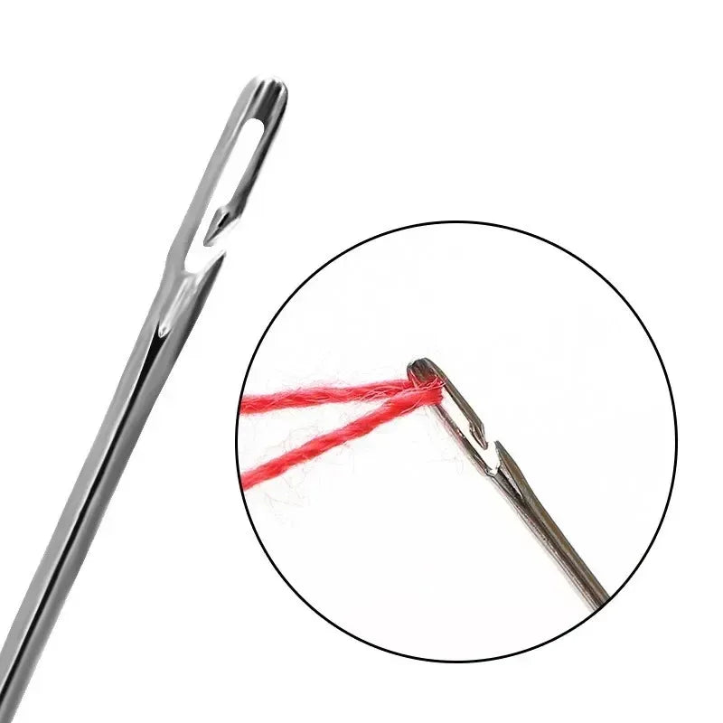 12/72pcs Side Hole Blind Sewing Needles Elderly Needles Hand Sewing Stitching Pin Stainless Steel DIY Home Self Threading Needle Oasis Select