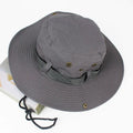 Wide Brim Fisherman Hat Sun Hat Camping Hat Breathable Men Women With Rope Anti Snout Outdoors Mountaineering Hiking Fishing Cap Oasis Select grey