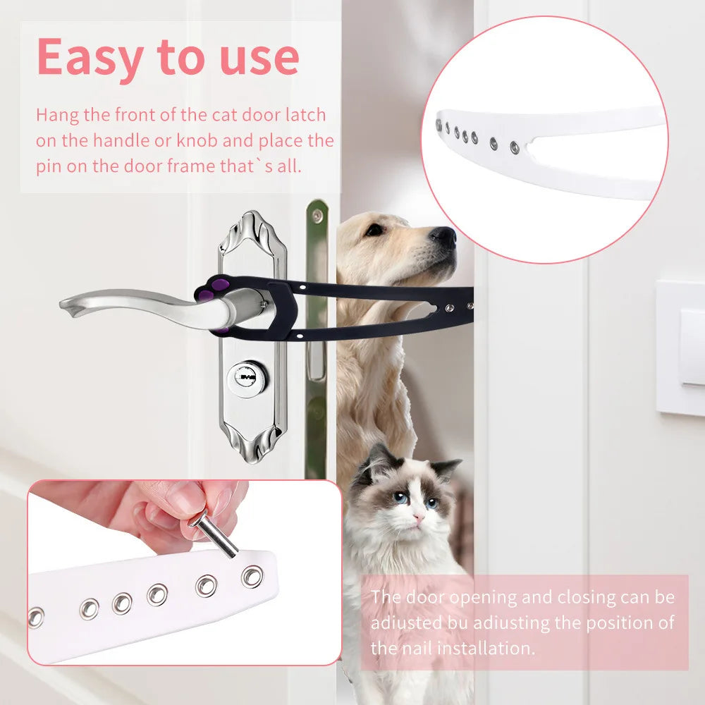 Pet Cat Door Holder Latch Prevents Dogs From Entering Plastic Adjustable Elastic Gate Lock Flex Latch Strap Keep Dog Out Oasis Select