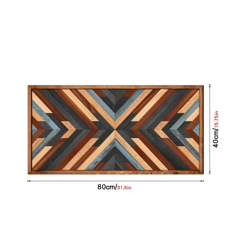 Wall Stickers Wooden Frame Paintings Nordic Style Geometric Patterns Living Room Bedroom Study Decoration Oasis Select No. MZ454-L