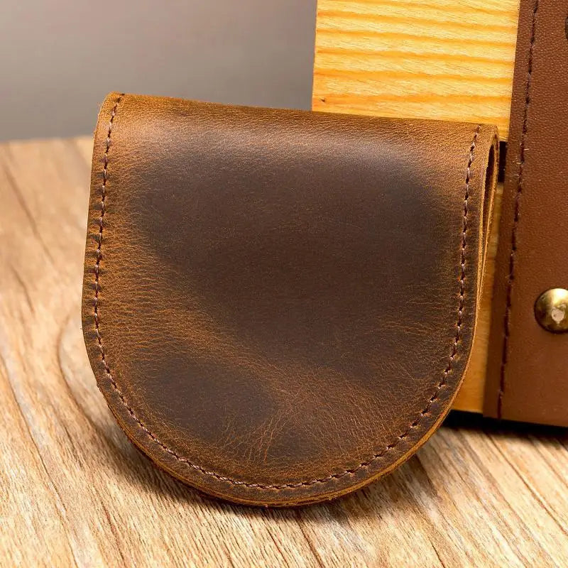 Mini Genuine Leather Coin Wallet – Hasp Purse for Women & Kids