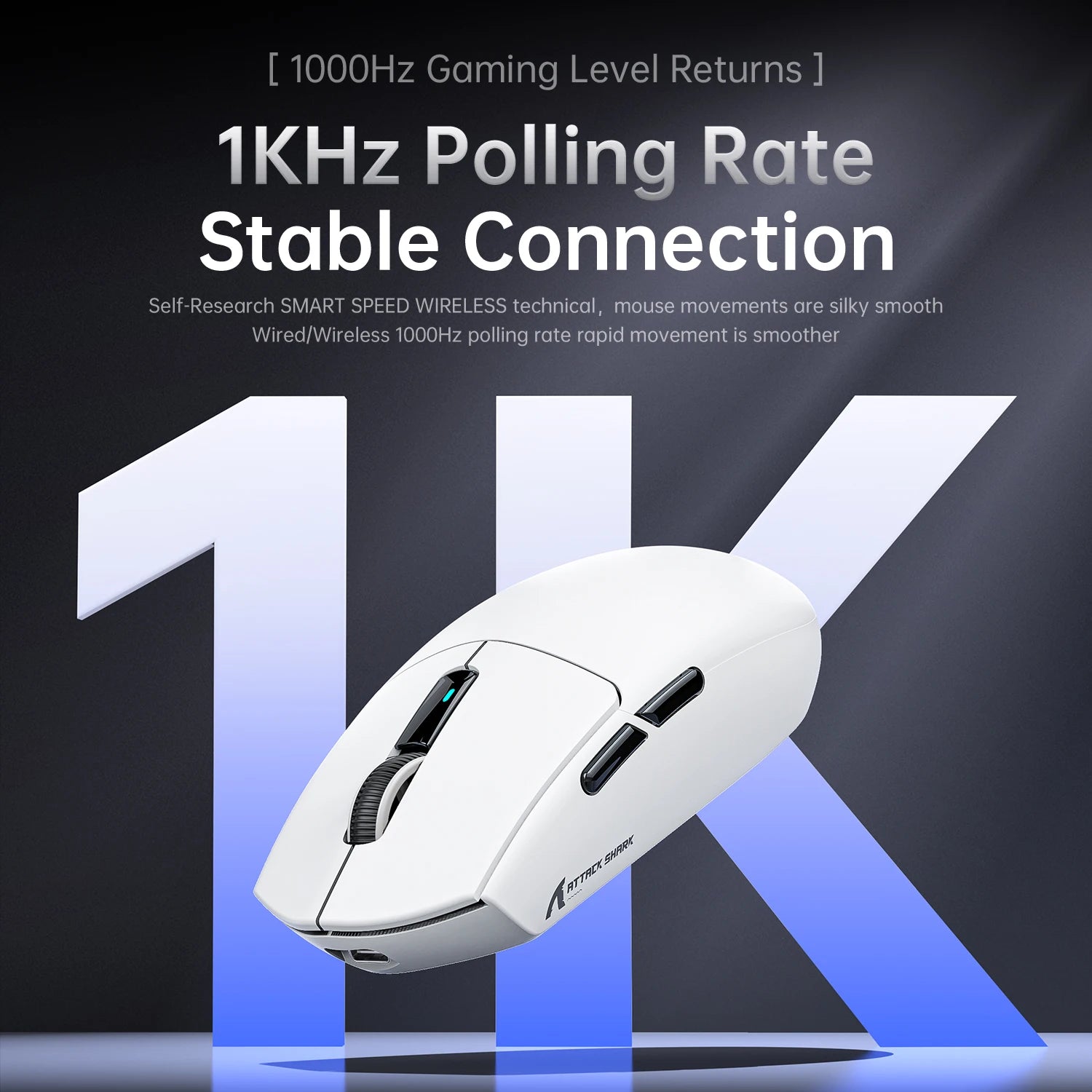 ATTACK SHARK G3 Tri-Mode Gaming Mouse 62g Super Light | Ultra-Lightweight| 1K Hz PAW3311 Sensor 25000DPI | HUANO 80M Switches Oasis Select