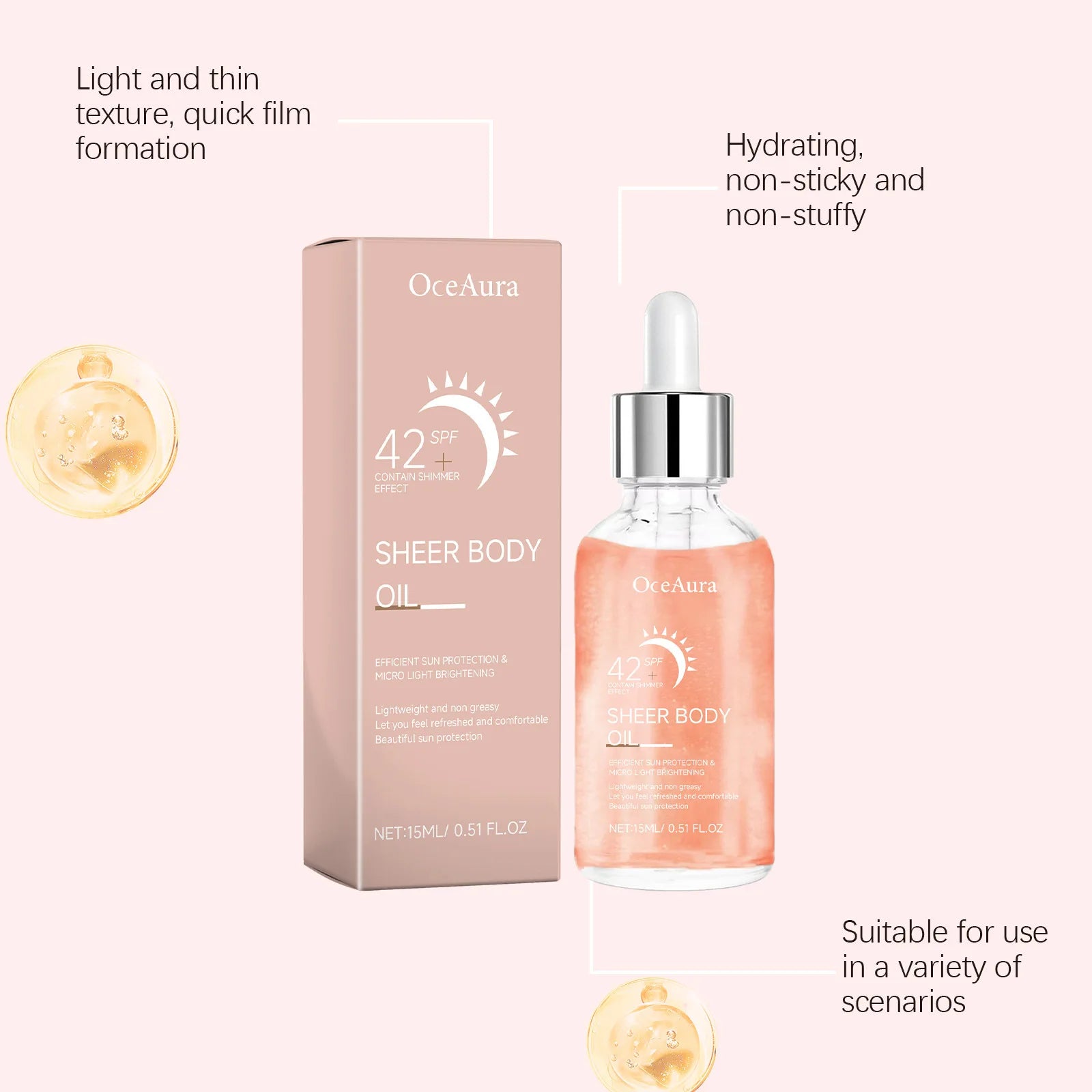 OceAura SPF 42 Sunscreen Spray – UV Protection Body Mist Sunscreen Spray Oasis Select