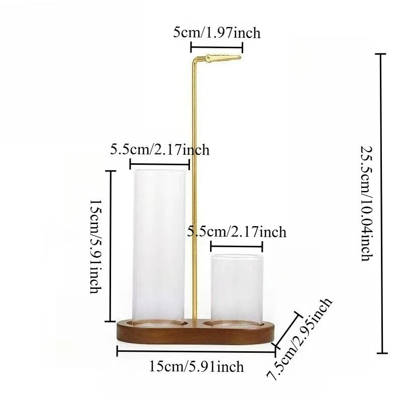 Wire Incense Burner Solid Wood Glass Incense Burner Modern and Simple Sandalwood and Agarwood Upside Down Incense Tube Oasis Select Vintage color