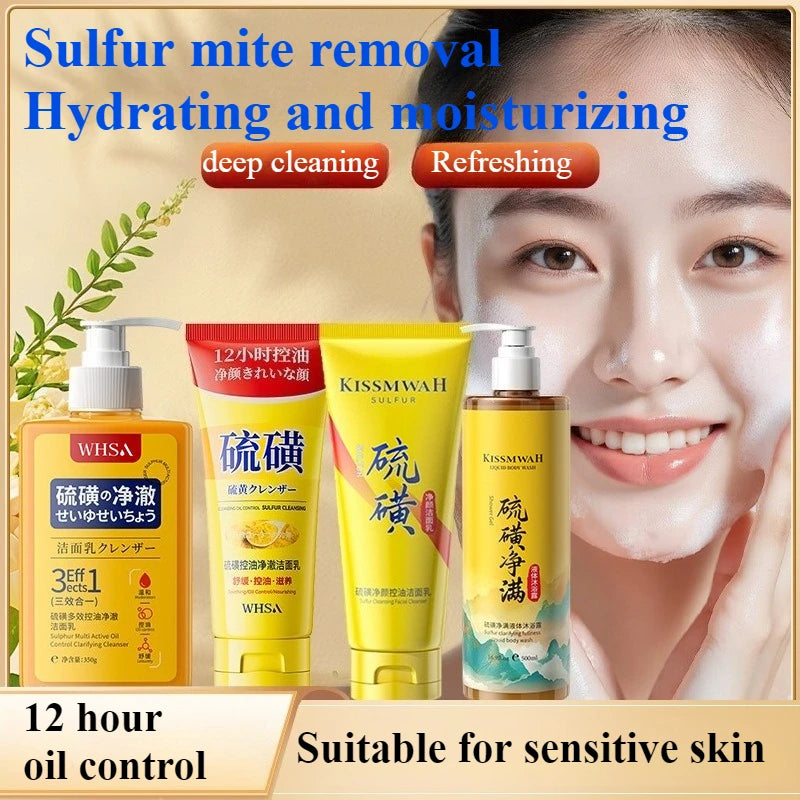 Sulfur Deep Cleansing Body Wash Oil Control Cleanser Refreshing Hydrating Moisturizing Not Tight Facial cleanser Oasis Select