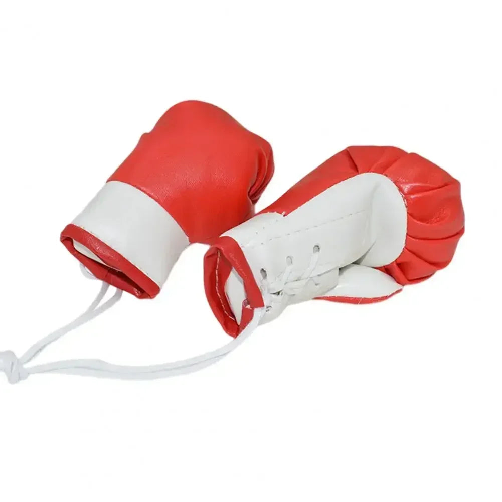 Miniature Boxing Gloves Punching Bag Backpack Hanging Pendant Collectible Souvenir for Party Decorations Oasis Select Red White-1pc